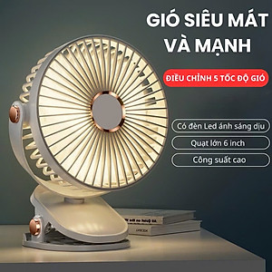 Quạt Mini Tích Điện Kẹp Bàn F60 - 5 Tốc Độ Gió, Xoay 720 Độ, Lồng Quạt 15cm, Sạc Type C - HÀNG CHÍNH HÃNG MINIIN