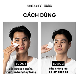 Nước tẩy trang sạch bụi bẩn và dầu nhờn tức thì Men Stay Simplicity Micellar water 80ml/200ml