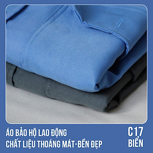 Áo bảo hộ lao động, chất liệu thoáng mát, bền đẹp - Mã C17 (BIỂN) 