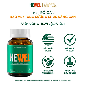 [Hộp 30v] Viên Uống Bổ Gan Hewel Ecogreen Giải Độc Gan Mát Gan, Hỗ Trợ Tiêu Hóa