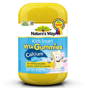 Canxi + Vitamin D cho trẻ 2-11 tuổi Gummies Calcium Vitamin D Nature's Way Úc giúp hỗ trợ xương, răng và cơ bắp khỏe mạnh, cao lớn - OZ Slim Store