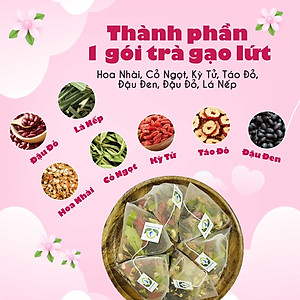 Trà Gạo Lứt Túi Lọc Hộp 30 gói Mix Hoa Nhài, Cỏ Ngọt, Kỳ Tử, Táo Đỏ, Đậu Đen, Đậu Đỏ, Lá Nếp - Siêu Thị Thiên Nhiên