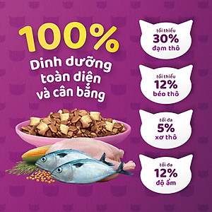 Thức Ăn Cho Mèo Con Whiskas Junior 2-12 Months Mackerel Flavour Vị Cá Thu 1.1kg/Túi