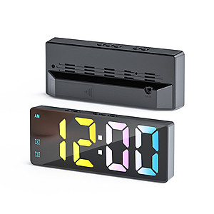 Đồng Hồ Led, Đồng Hồ Để Bàn RGB, Có Báo Thức, Hiển Thị Thời Gian, Nhiệt Độ, Có Cảm Biến Ánh Sáng Tự Động, Decor Phòng Ngủ Chill