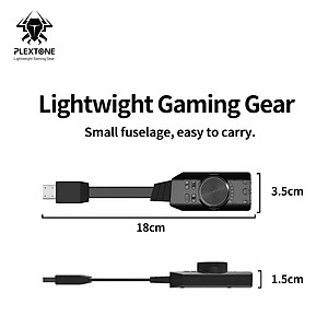 Sound card âm thanh USB 7.1 CH cho máy tính PC chuyên game 4 in 1 Plextone GS3 - Hàng Chính hãng