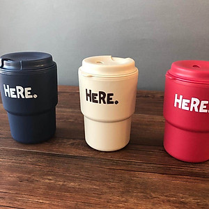 Cốc giữ nhiệt Here Inomata 320m có nắp xoay để đậy kín giữ nhiệt & đảm bảo an toàn vệ sinh - Hàng nội địa Nhật Bản |#Made in Japan|