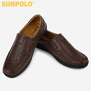 Giày Lười Nam Da Bò SUNPOLO SUS511 (Đen, Nâu)