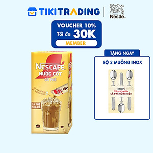 [TẶNG 2 lon sữa gấu] Nước cốt cà phê NESCAFÉ - CÀ PHÊ SỮA ĐÁ (hộp 5 gói)