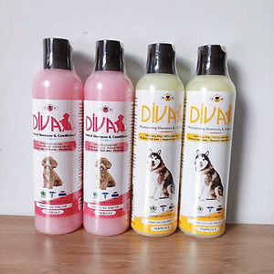 Sữa Tắm Cho Chó Diva Giảm Rụng, Sữa Tắm Chó Diva Dưỡng Lông Bóng Mượt