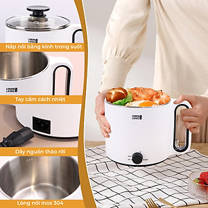 Nồi lẩu điện mini đa năng Lebenlang LBEC0808 1500ml - Hàng chính hãng