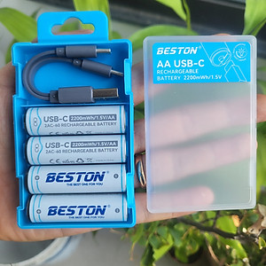 Vỉ 4 Pin sạc AA AAA chuẩn 1.5V Beston Dung lượng cao đến 2200mWh sạc trực tiếp qua cổng USB type-C dùng cho micro, đồ chơi, đồng hồ, máy ảnh - hàng nhập khẩu