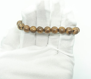 Vòng Tay Trầm Hương Hạt Tròn Đơn (Nam) Từ Trầm Tốc Lào Tự Nhiên