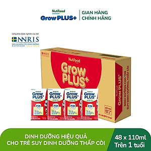 Thùng Sữa bột Pha Sẵn GrowPLUS+ Suy Dinh Dưỡng (Đỏ) - Tăng Cân, Tăng Chiều Cao (48 Hộp x 110ml) (Bao bì tùy lô hàng)