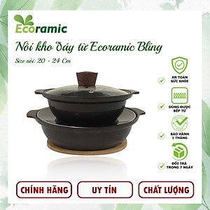 [CAO CẤP] Nồi Kho Bếp Từ Ecoramic Bling – Phủ Ceramic 6 Lớp – Đúc Nguyên Khối – Tặng Đế Lót Gỗ – Chính Hãng Ecoramic
