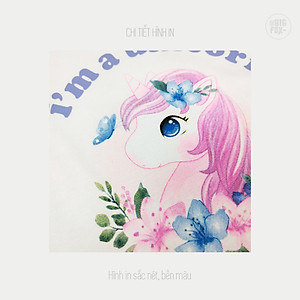 Bộ Quần Áo Bé Gái Bộ Cộc Tay Cho Bé Miss Meow Chất Cotton In Hình Unicorn, Size Đại