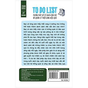 Sách To Do List - Phương Pháp Lập Kế Hoạch Công Việc Và Quản Lý Thời Gian Hiệu Quả