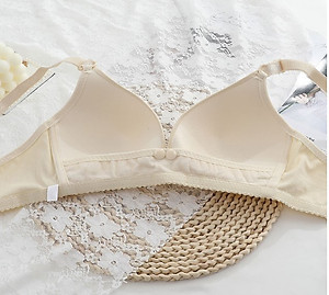 Áo lót cho con bú, áo ngực bầu và sau sinh mở cúc trước tiện lợi. chất liệu cotton co giãn không gọng đệm vừa  chống chảy xệ cho chị em sau sinh
