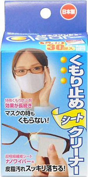 Khăn lau kính chống mờ hơi nước hộp 30 miếng Ichinen Nhật Bản