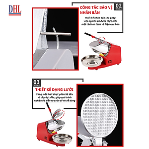 Máy xay đá bào, đá tuyết mịn 4 lưỡi, 2 nắp Mitomo MBD - 500 MAX HÀNG CHÍNH HÃNG - BẢO HÀNH 3 NĂM