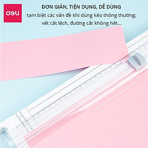 Bàn cắt giấy khổ A4 mini Deli tiện lợi - cắt được giấy 300gsm - có thể điều chỉnh kích thước - an toàn khi sử dụng - 14251