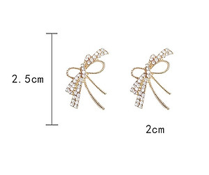 Bông tai nơ đính đá