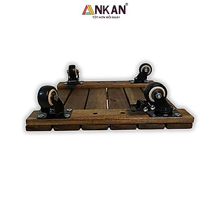 Kệ Chậu Cây Có Bánh Xe Hình Vuông, Cạnh 30cm, Màu Đen, Thích Hợp Để Chậu Cây Trong Nhà, Ngoài Ban Công, Sân Vườn, Tải 120Kg, Di Chuyển Êm Ái, Nhẹ Nhàng