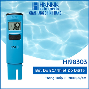 Máy Đo Độ Dẫn (EC) /Nhiệt Độ Thang Thấp Dist 3 Bỏ Túi Tặng Kèm Dung Dịch Chuẩn Máy