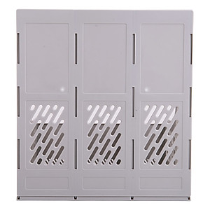 Giá tài liệu 3 ngăn đứng Deli - Nhựa PP - Ghi xám / Đen - E9845