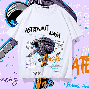 Áo thun nam nữ in hình phi hành gia phông unisex