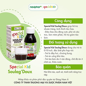 TPBVSK Special Kid Soulag'doux - Hỗ trợ nhuận tràng, hỗ trợ giảm táo bón (125ml) [Siro – Nhập khẩu Pháp]