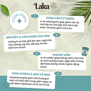 Trà Cà Phê Cascara LAKA Gói 5gr, 100% vỏ cà phê chín mọng Hỗ Trợ Giảm Cân, Ngừa Lão Hóa Và Ổn Định Đường Huyết