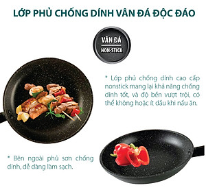 Chảo 24cm đáy từ/ Induction Seoulcook Healthy, chống dính cao cấp Hàn Quốc, thiết kế hiện đại, dùng được tất cả các bếp - Hàng chính hãng