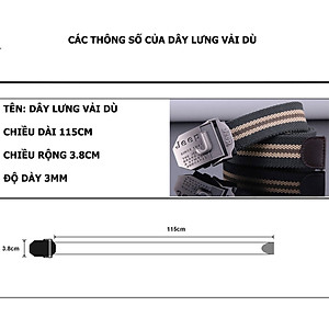 Thắt Lưng Vải Nam Phong Cách Lính U669 Mặt Khóa Hợp Kim Thép Không Ghỉ Sáng Bóng-Hàng chính hãng