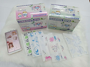 Khẩu trang y tế trẻ em kháng khuẩn GREEN LIFE - PANDA