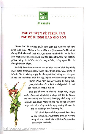 Sách Văn Học Kinh Điển Thế Giới - Peter Pan (Tái Bản)