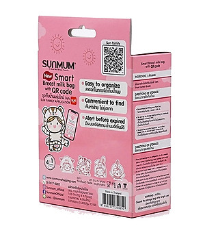 Hộp 30 túi trữ sữa Sunmum mini 100ml Thái Lan (có tem niêm phong) tặng 2 zipper 15x20cm