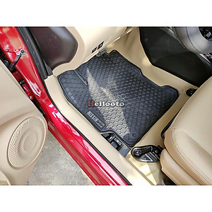 Thảm lót sàn cao su xe Toyota Vios 2014- 2022 (Mẫu Nissin tổ ong CHỮ TRẮNG)