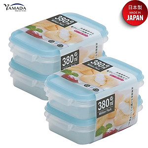 Set 02 chiếc hộp nhựa YAMADA 380ml đựng & bảo quản thức ăn, sử dụng được trong lò vi sóng - Hàng nội địa Nhật Bản #Made in Japan