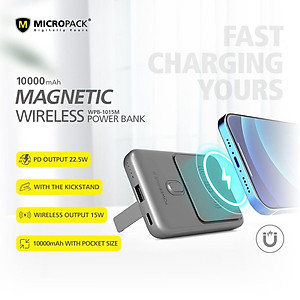 Pin sạc dự phòng không dây MicroPack POWER WAVE III WPB-1015M - Hàng Chính Hãng