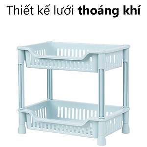 Kệ chữ nhật 2 Tầng , Kệ nhựa đựng đồ đa năng , kệ lắp ráp 2 tầng Việt Nhật 5538 - Hàng chính hãng ( Giao màu ngẫu nhiên) 