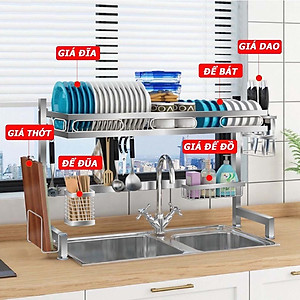 Kệ chén bát thông minh chất liệu inox cao cấp không han gỉ 1 tầng tiết kiệm không gian gia đình - Hàng loại 1