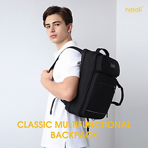 Cặp sách đi học cấp 2, cấp 3 Thương hiệu Natoli Cặp đa năng, Balo đa năng nhiều ngăn BST Classic Multifunctional Backpack B17