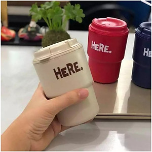 Cốc giữ nhiệt Here Inomata 320m có nắp xoay để đậy kín giữ nhiệt & đảm bảo an toàn vệ sinh - Hàng nội địa Nhật Bản |#Made in Japan|