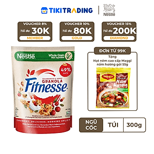 Ngũ cốc ăn sáng Fitnesse Granola Nam Việt Quất & Hạt Bí Ngô (gói 300g)