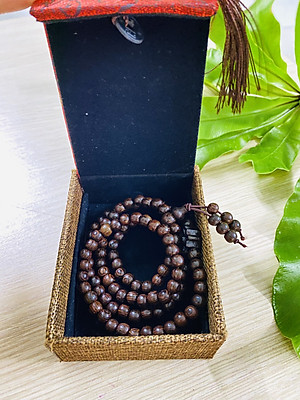 Vòng Tay Trầm Hương 108 Hạt Tròn 8 Ly 6 Ly Full Hộp Đẹp - Chính Hãng