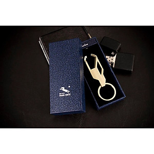 Móc khóa xe máy ô tô Proud Horse chất liệu cao cấp chốt cài lưng quần