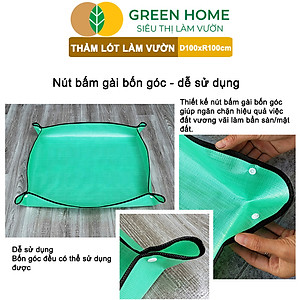Thảm Lót Làm Vườn Greenhome, D100xR100cm, Trộn Đất, Thay Chậu, Trồng Cây Sạch Sẽ Chống Thấm Nước, Dễ Vệ Sinh, Gấp Gọn