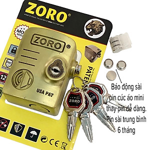 Ổ khóa chụp bát cửa báo động chống trộm ZORO thông minh - màu vàng đồng - khóa chụp chống cắt toàn diện, chống cắt khoen cửa - hàng chính hãng