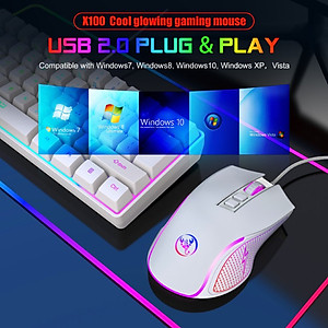 Chuột LED RGB 3600 DPI Gaming Mouse HXSJ X100 - hàng nhập khẩu