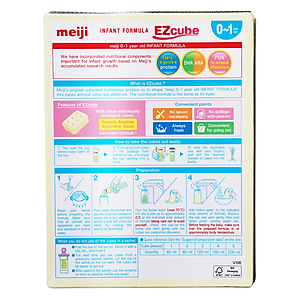 Sản Phẩm dinh dưỡng công thức Meiji Infant Formula Ezcube 540g (Dành cho trẻ từ 0-1 tuổi)